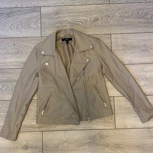 Nude faux leather jacket